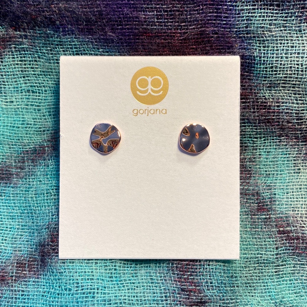 Gorjana Hammered Rose Gold Studs